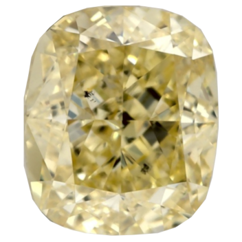 Yellow cushion shaped diamond structure