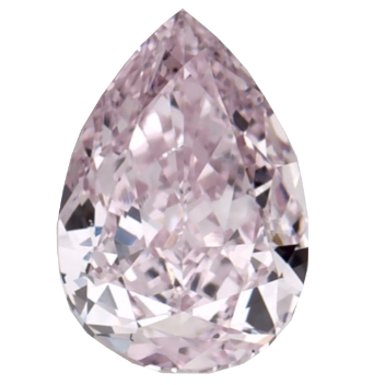 Brownish-Orangy Pink pear shaped diamond structure