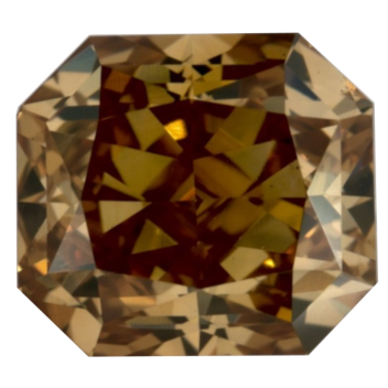 Yellowish Brown radiant shaped diamond structure