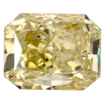 Yellow radiant shaped diamond structure